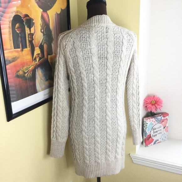 Zara Chunky Cable Knit Cardigan Size S - Picture 3 of 7